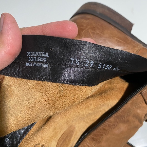 Paul Green‎ Munchen Nathan Moto Ankle Boots Cognac Brown 7.5 - Picture 9 of 10